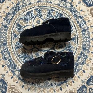 Vintage SmartFit Mary Jane’s Corduroy Leather Flower Buckle Size 3